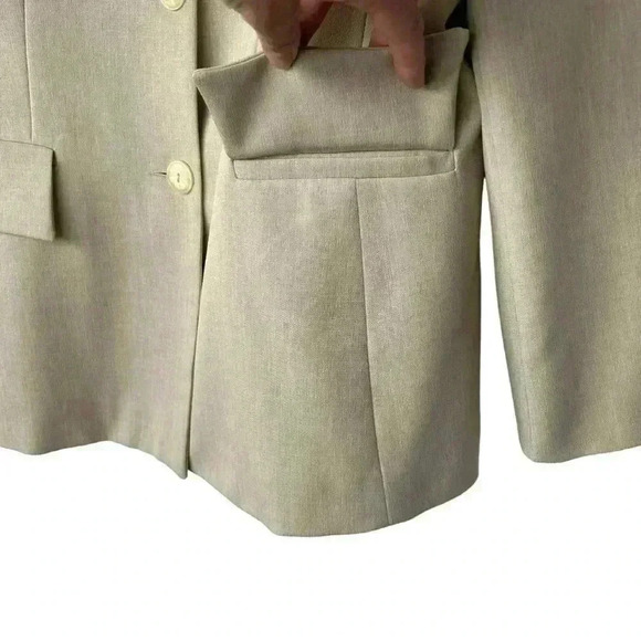 Vintage NIL’S PARIS Beige Tailored Single Breasted Blazer Women’s French Size 40 - Picture 4 of 9